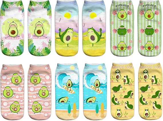 Benefeet Sox Cute Ankle Socks for Girls Funny Sloth Unicorn Llama Socks for Womens Novelty 3D Print Pattern Summer Sock