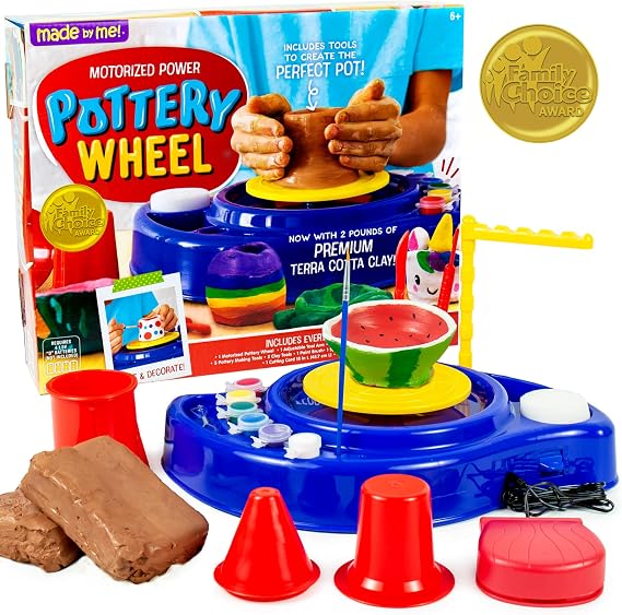 Made By Me Motorized Power Pottery Wheel - At Home Pottery Making Clay Sculpting Activity for Kids Ages 6 and Up