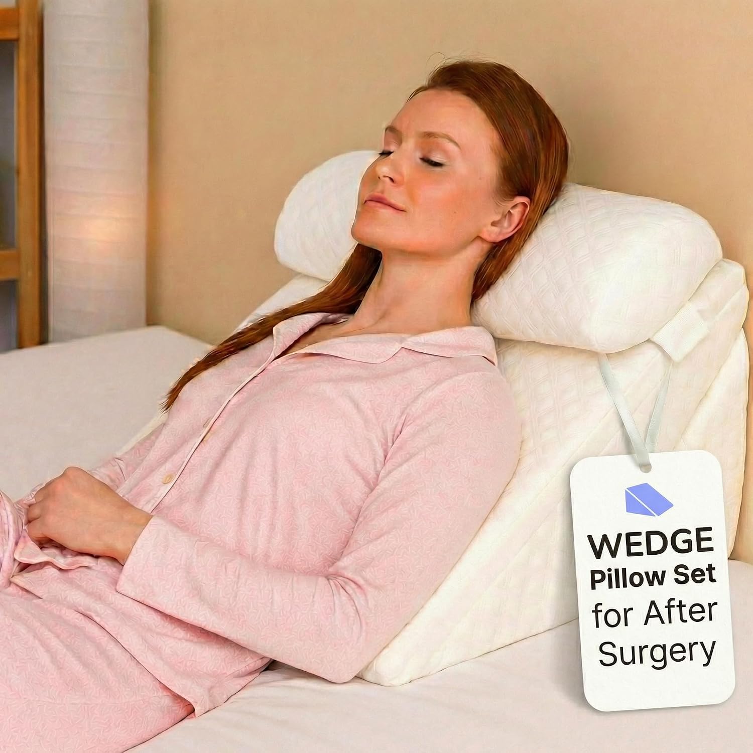Bed Wedge Pillow for Sleeping -Adjustable Post Surgery Pillow 7 in 1 -%100 Memory Foam -Head Support Cushion -Incline -Leg Elevation -Pregnancy - Snoring - Washable Cover -Large 24 Inch