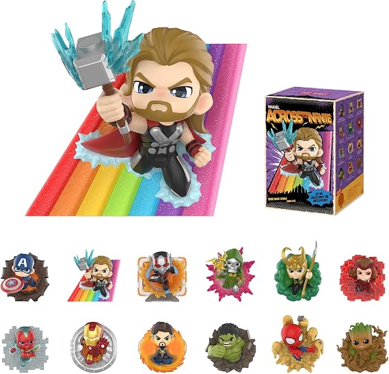 POP MART Marvel Across The Infinite Series Blind Box Figures, Collectible Toys Home Decorations, Holiday Birthday Gifts for Girls and Boys, Single Box