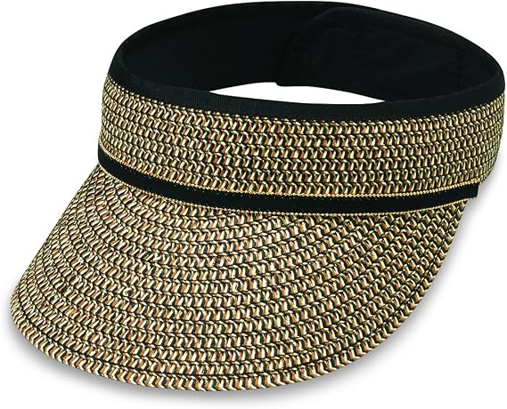 Wallaroo Hat Company Womens Bianca Sun Visor Wide Brim, Packable Design and Adjustable Sizing for Medium Crown Sizes