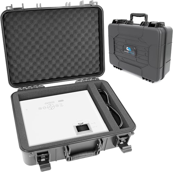 CASEMATIX Hard Shell Projector Travel Case Compatible with BenQ TK710, AK700ST, TK700, AH30ST, AW30ST, LH600ST+, LW600ST+ and More With Customizable Foam Fits 14.5 x 10.5 x 4.5 Maximum