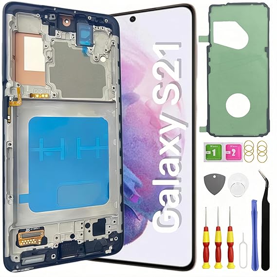 TFT Galaxy S21 Screen Replacement for Samsung Galaxy S21 5G LCD Screen Touch Digitizer Display Pantalla with Frame Tool kit SM-G991U G991B Black(no Fingerprint)