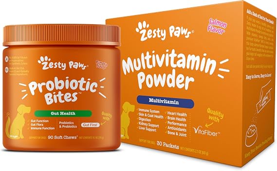 Zesty Paws Probiotic Bites Pumpkin + Multivitamin Powder for Dogs