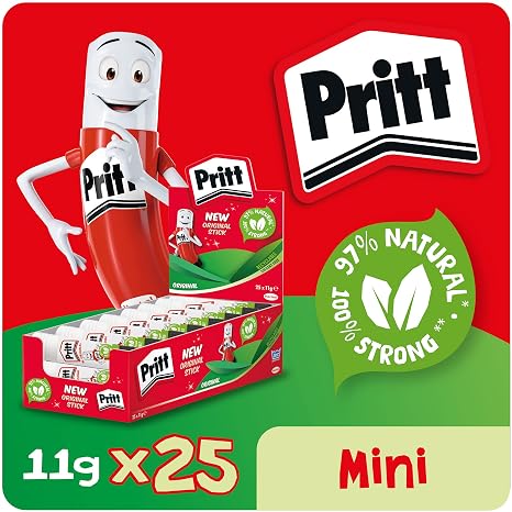 Pritt Glue Stick, Safe & Child-Friendly Craft Glue for Arts & Crafts Activities, Strong-Hold Adhesive for School & Office Supplies, 25x11 g Pritt Stick on Amazon