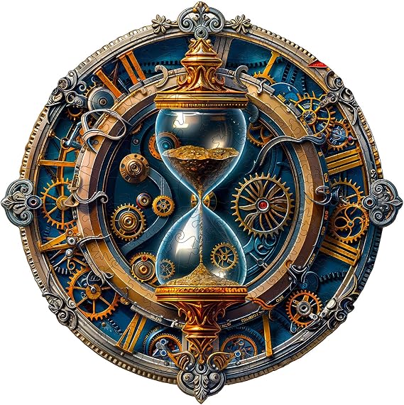 Wooden Puzzles for Adults, Wooden Mechanical Hourglass Puzzle, Adult Puzzles, Birthday Gifts for Women Men (L-13.4 * 13.4in 235pcs)