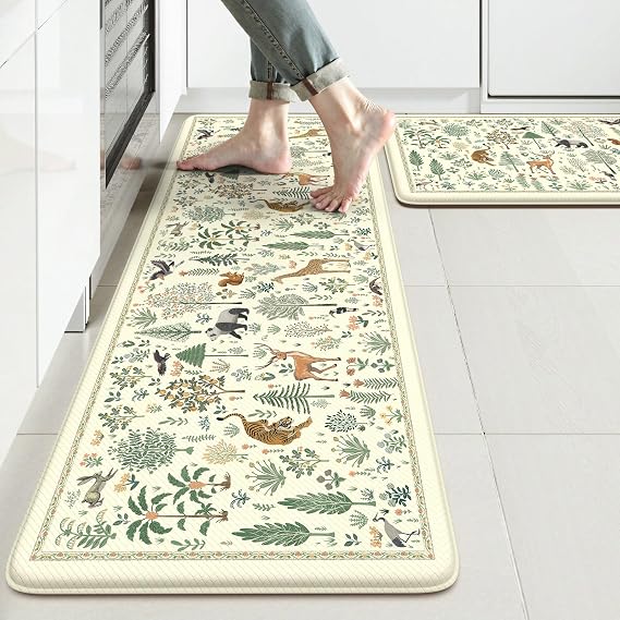 KIMODE Anti Fatigue Kitchen Mats for Floor,Cushioned Kitchen Rug Sets of 2