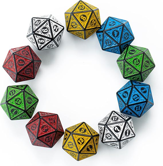 Smartdealspro 10-Pack 20 Sided Dice D20 Polyhedral Dice for DND RPG MTG Table Game (Color 5) (SDD530259)