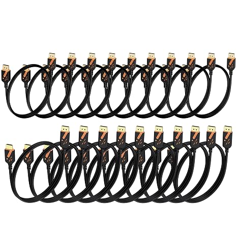 DP to DP Cables (6FT/4K/10-Pack)& DP to HDMI Cables (6FT/4K/10-Pack) for Computer, Monitor, Projection etc