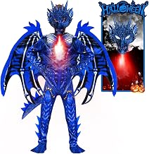 digi Dragon Costume for kids,Halloween costume Scary Goblin Dragon Full Body Jumpsuit with Wings Tail Spikes for boy 4-12