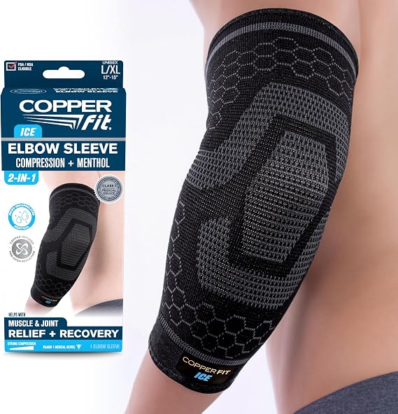 Copper Fit ICE Unisex Elbow Compression Sleeve Infused with Menthol