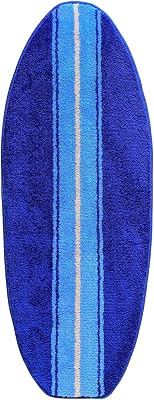 Island Blues Surfboard Shaped Rug 44 Machine Washable mat