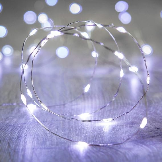 ANJAYLIA Battery Operated Fairy String Lights, 10Ft 30 LEDs, White