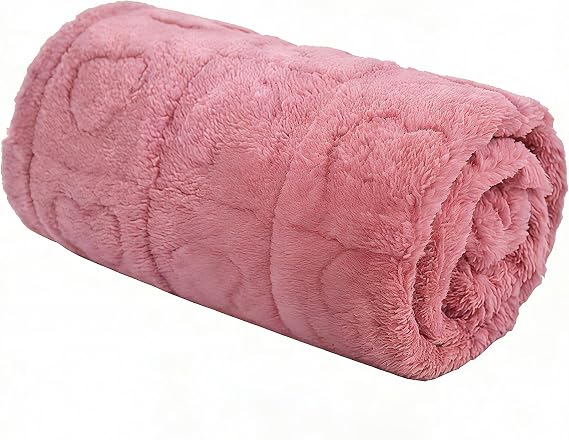 Fleece Baby Blanket Heart Checkered, 30"X40" Cozy Soft Warm Sherpa Baby Blanket for Girls Boys, Newborn Essentials for Infant, Baby Shower Receiving Gift (Pink2)
