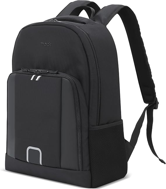 Mack Luna Eco MCE-1201 Çevre Dostu Reflektörlü Laptop Çantası, Seyahat Sırt Çantası, Macbook Sırt Çantası, Erkek Kadın 15.6 inç Bilgisayar Çantası, Siyah