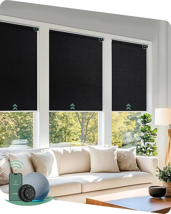 Yoolax Motorized Blinds with Remote, Smart Blinds for Windows, Custom Size