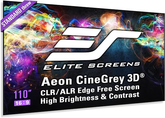 Elite Screens Aeon CineGrey 3D 110" Fixed Frame Projection Screen AR110DHD3
