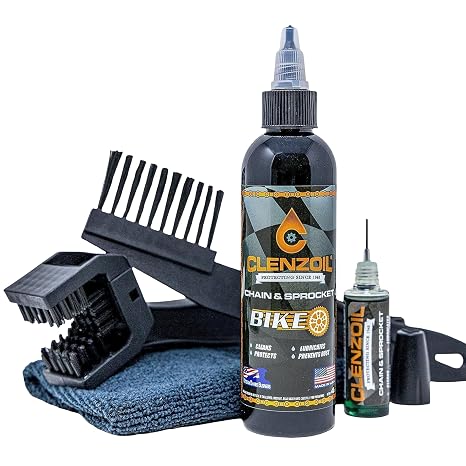 Clenzoil Chain & Sprocket CLP Kit - 4 oz Bottle, Needle, Towel & Brush