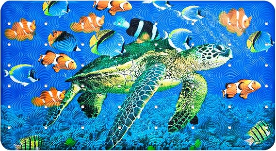 Yolife Bathroom Shower Mat, Anti-slip Mat, Antibacterial Plus Reinforced Suction Cups (Turtle)