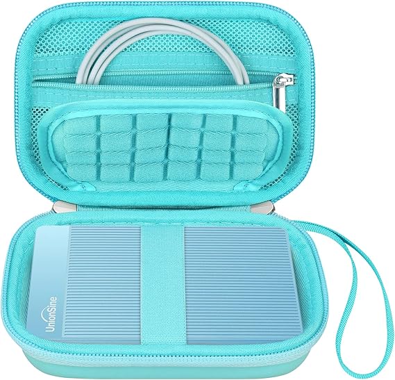 Canboc Hard Case for UnionSine Ultra Slim Portable External Hard Drive HDD | For UnionSine 500GB 1TB Portable Hard Drive Bag, Zipper Mesh Bag fit Flash Drives, USB Cable, SD Card, Green