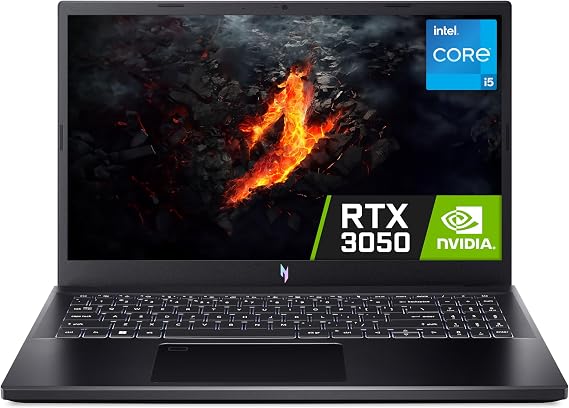 acer Nitro V 15 ANV15-51 Gaming Laptop - Intel Core i5-13420H, 8GB, 512GB SSD, NVIDIA GeForce RTX 3050 6G, 15.6" Full HD IPS 144Hz, Windows 11, Black