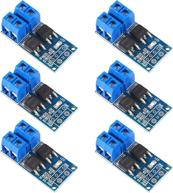 ACEIRMC 6pcs DC 5V-36V 15A(Max 30A) 400W Dual High-Power MOSFET Trigger Switch Drive Module 0-20KHz PWM Adjustment Electronic Switch Control Board Motor Speed Control Lamp Brightness Control