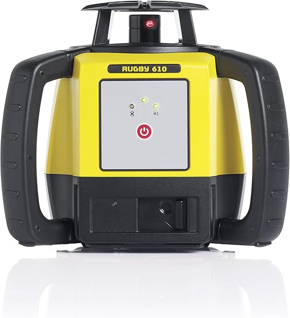 Leica R610,RE140, Alkaline Rugby 610 2000-Feet Self Leveling Horizontal Rotary Laser Kit with Rod Eye 140 Receiver, Yellow