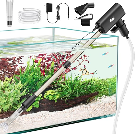 AQQA Aquarium Vacuum Gravel Cleaner, 20W, 480GPH