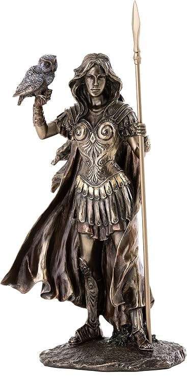 Top Collection Athena Greek Roman Mythology Statue - Goddess of Wisdom, War & The Arts Sculpture in Premium Cold Cast Bronze - 10-Inch Collectible Museum Grade Figurine
