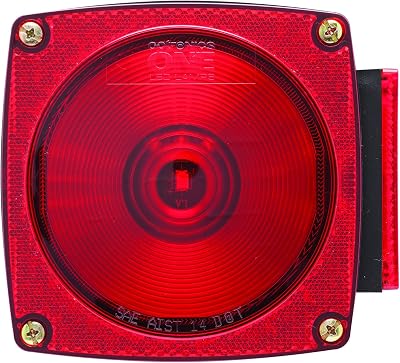 Optronics ON1E LED Lamp 4-34 Square Red Under 80 Right Hand Stud Mont Stop, Tail & Turn Light for Trailers