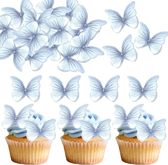 LaVenty Lila Schmetterlinge Kuchendeko Schmetterling Tortendeko Cupcake Dekoration für Mädchen Hochzeiten Geburtstage Partys