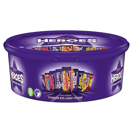 Cadbury Heroes Chocolate Tub 475g | Variety Chocolate Tub | Sharing & Gift Tub | Assorted Cadbury Milk Chocolate