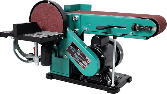 Dual-Action 4x36 Inch Belt and 6 Inch Disc Sander, 120V 3/4HP Bench Grinder Polisher for Woodworking Metalworking, Green (Green, 4" x 36")