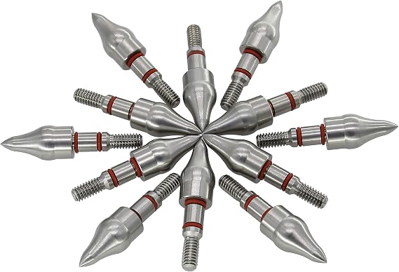 maifield Stainless Steel Archery Field Points, Easy Pull Various OD for 85/100/125/150/175/200/225/250/275/300 Grains,Screw in Archery Field Tips