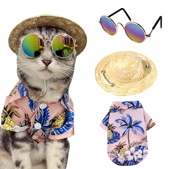Pet Shirt Summer Breathable Pet Dog Hawaiian Costume (Pink)