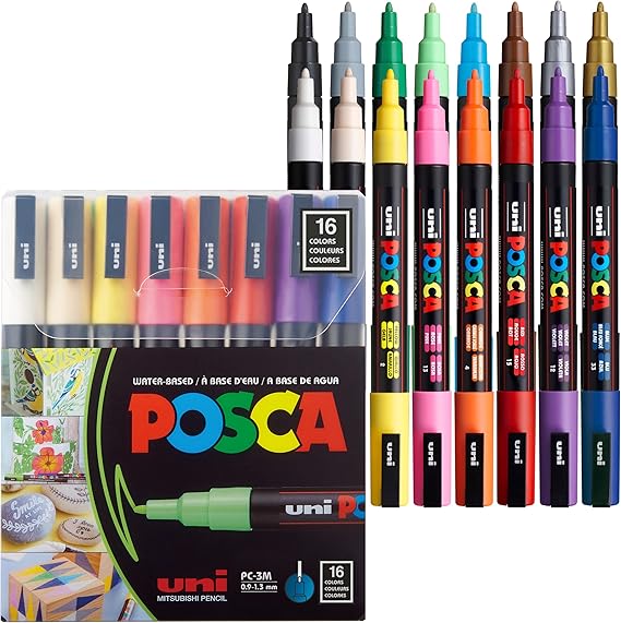 Posca Acrylic Paint Marker Set, Fine