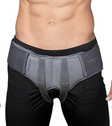 Wonder Care Hernia Belt for Men Inguinal - Hernia Truss, Groin Brace Hernia Support for Men, Removable Compression Pads & Adjustable Groin Straps, Double inguinal Hernia Support for Men, Small