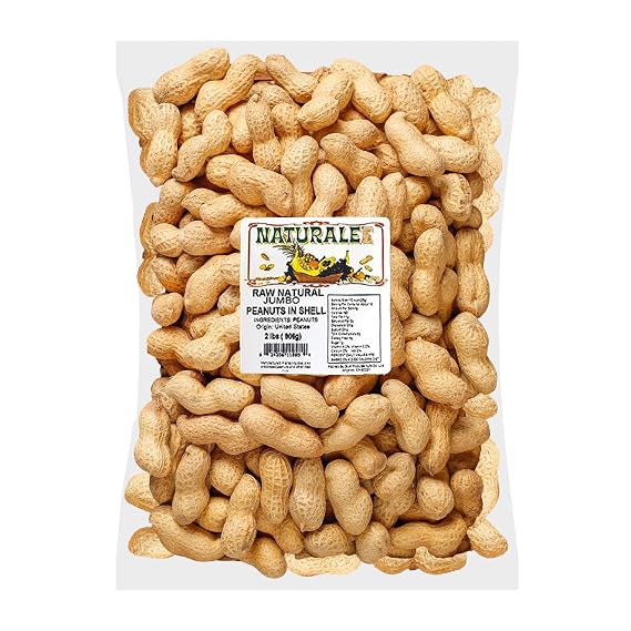 Naturalee Peanuts, Plain In Shell 2 lbs - Raw, Unsalted | Natural Healthy Snack, Squirrel or Wildlife Feed, No Additives, Heart Healthy, High Protein