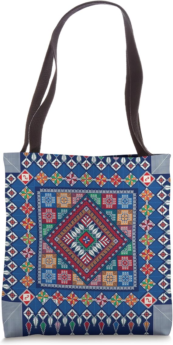Palestinian Women's Traditional Folklore Dress Decor Jordanian Tote Bag