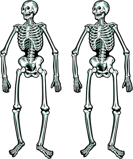 Beistle Jointed Skeletons, 22", White/Black