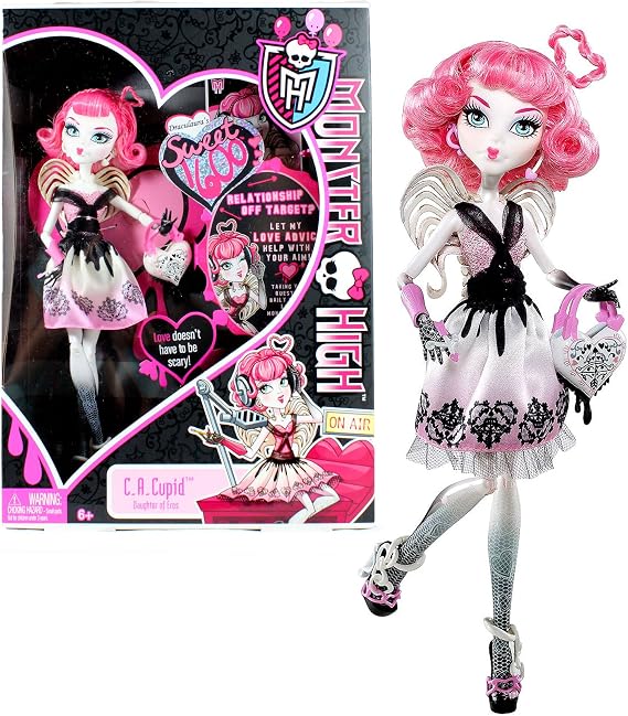Mattel Year 2011 Monster High "Sweet 1600" Series 10 Inch Doll - C.A. Cupid "Daughter of Eros" with Love-Shaped Purse and Doll Stand (X3799)