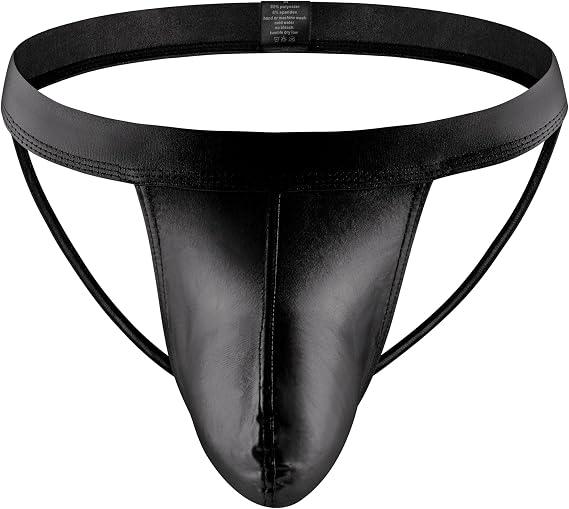 Mens Shiny Metallic Jockstrap Pouch G-String Thong Low Rise Backless Lingerie Jock Strap Thongs Clubwear
