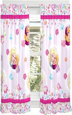 Disney Frozen Kids Window Drapes Set, 82 in x 63 in, Official Disney Product by Franco