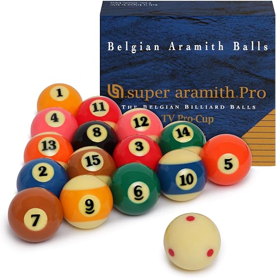 Aramith Super Pro-Cup TV Billiard Pool Ball Set 2 1/4"