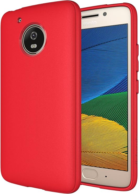 Moto G5 Case, Diztronic Full Matte Slim-Fit Flexible TPU Case for Motorola Moto G 5th Generation (2017) International Model - (Matte Red)