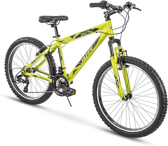 Huffy Hardtail Mountain Trail Bike 24 inch, 26 inch, 27.5 inch, 24 Inch Wheels/16.75 Inch Frame, Matte Acid Green
