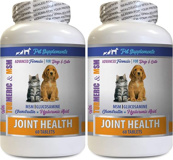 Extend Joint Care Dogs - PET Joint Health - Dogs and Cats - Turmeric and MSM - Increase Mobility - Decrease Inflammation - Premium - Dog Turmeric Treat - 2 Bottles (120 Tablets)