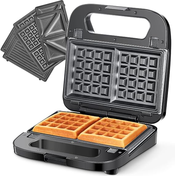 Reemix 3-in-1 Waffle, Grill & Sandwich Maker, Panini Press Grill Set