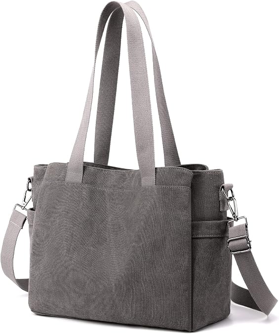 Hobo Handbags Canvas Crossbody Bags for Women, Multi Compartment Large Tote Purse for Work Travel