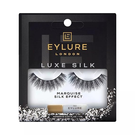 Eylure Luxe Silk Marquise Reusable Eyelashes, Adhesive Included, 1 Pair